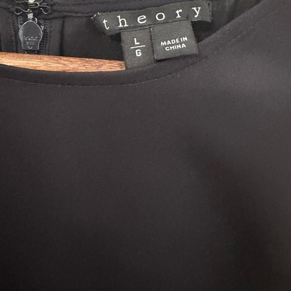 Theory Womens 100% Silk Nicella‎ Modern Tank Top Blouse Peplum Black Size Large - Picture 9 of 11